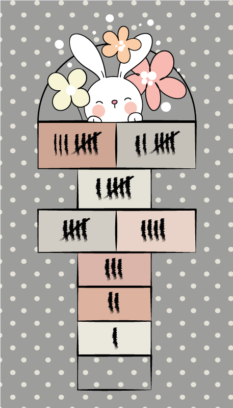 İskandinav tavşan seksek oyun matı - TenStickers