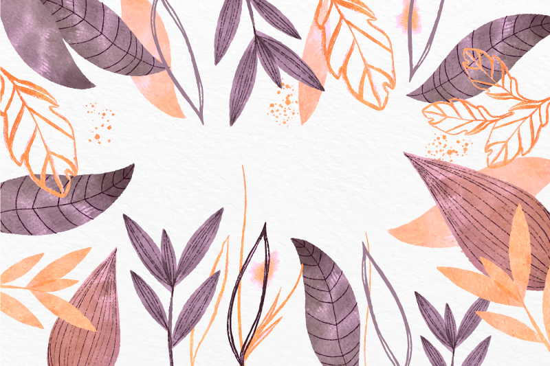 Zarif yaprak desenleri yatak odası pvc halı - TenStickers