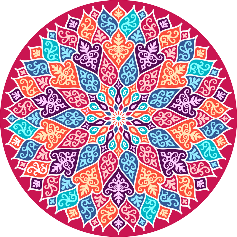 çok renkli mandala vinil halı - TenStickers