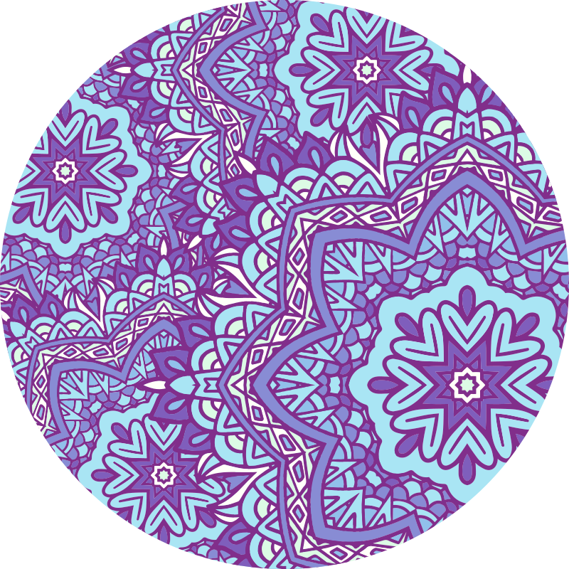 Mavi ve mor mandala vinil halı - TenStickers