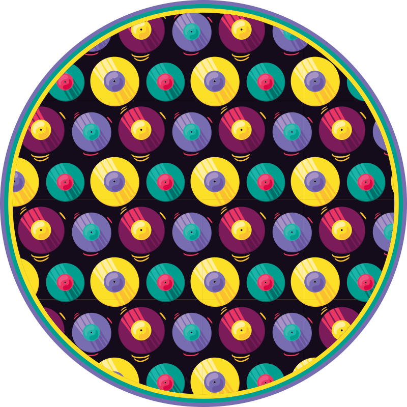 Vinil kayıt vintage kilim deseni - TenStickers