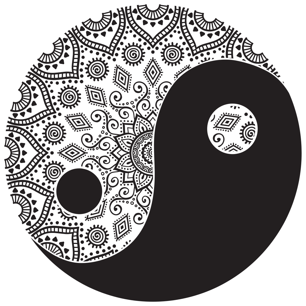 Mandala yin yang mandala vinil halı - TenStickers