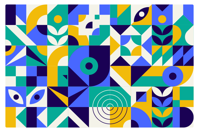 Modern renkli desen modern halı - TenStickers