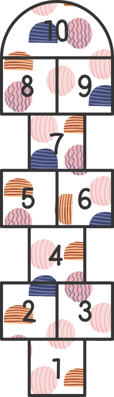 Dairesel seksek oyunu vinil halı - TenStickers