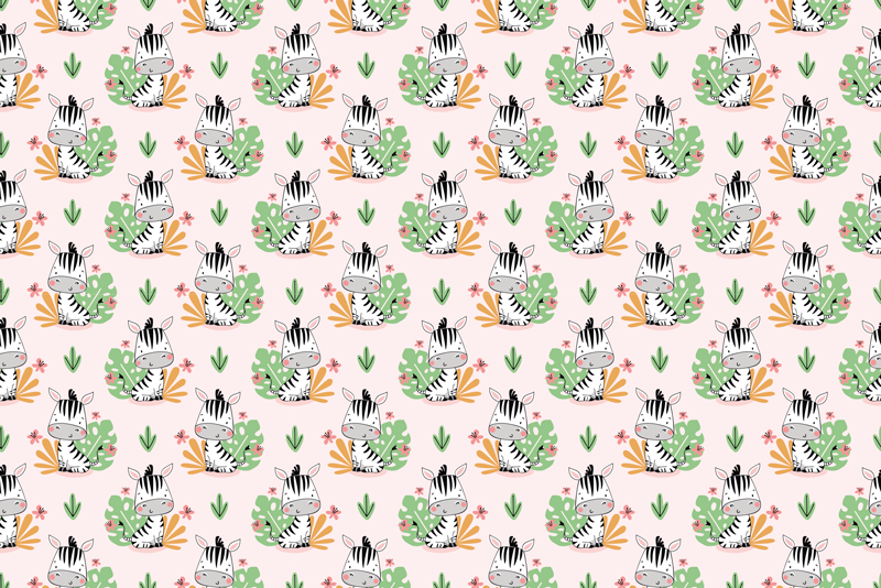 Zebra orman deseni pvc halı - TenStickers