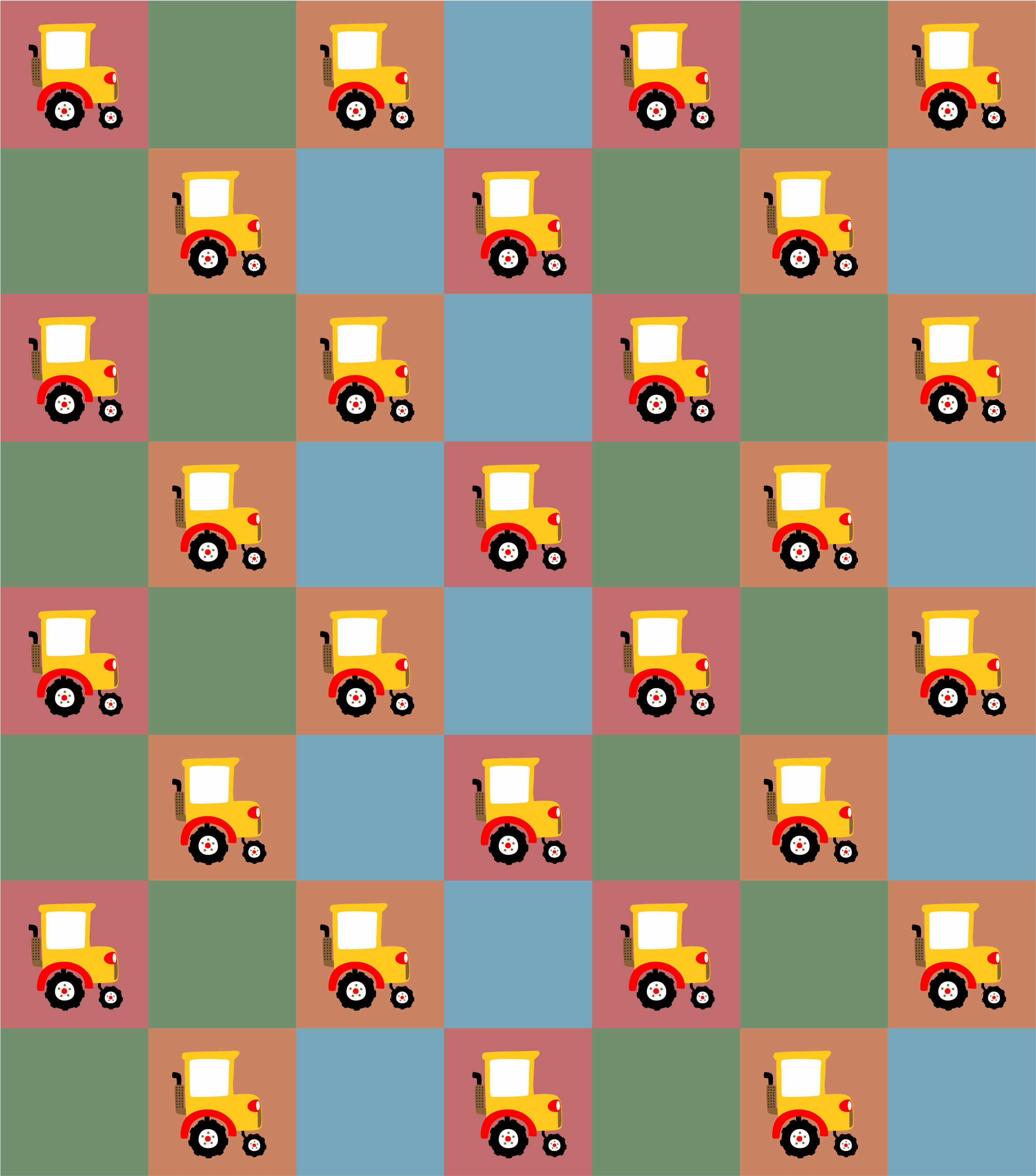 Traktör deseni pvc halı - TenStickers