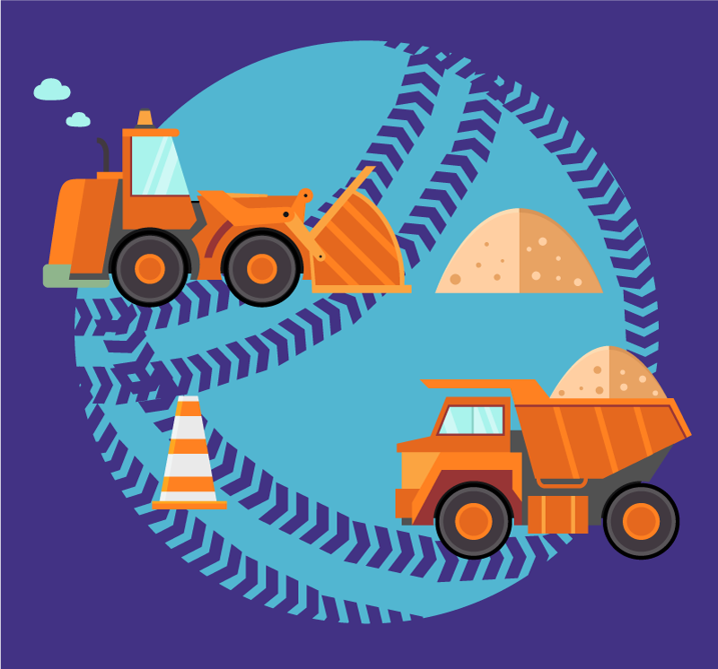 Mavi kamyon çocuklar vinil halı yükleniyor - TenStickers