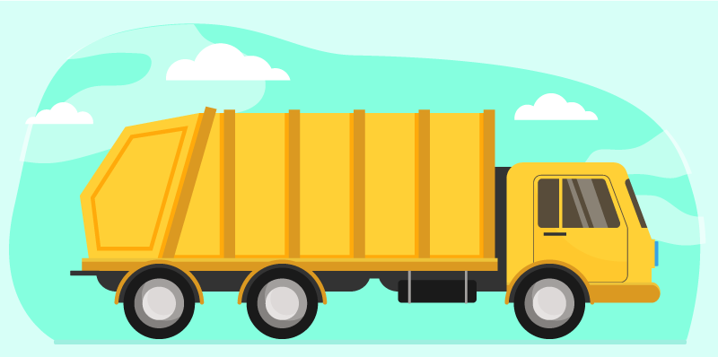 Karikatür damperli kamyon pvc halı - TenStickers