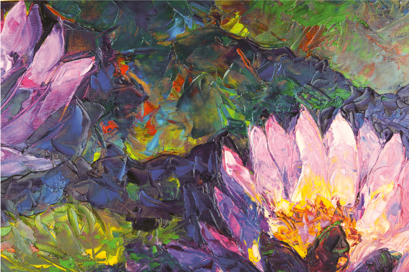 Lotus dikdörtgen sahneler çiçek vinil halı - TenStickers