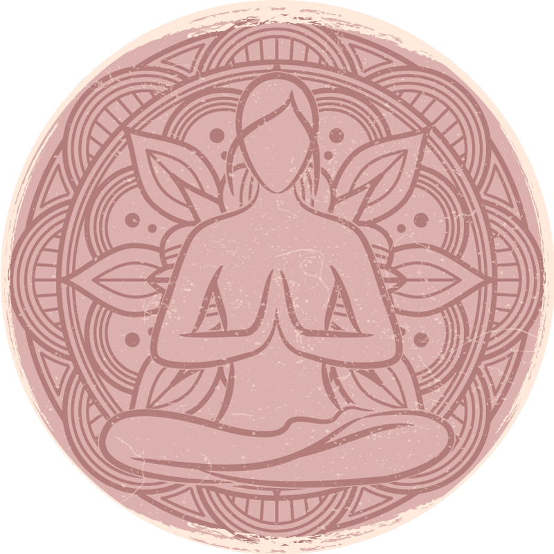 Lotus meditasyon figürü çiçek halısı - TenStickers