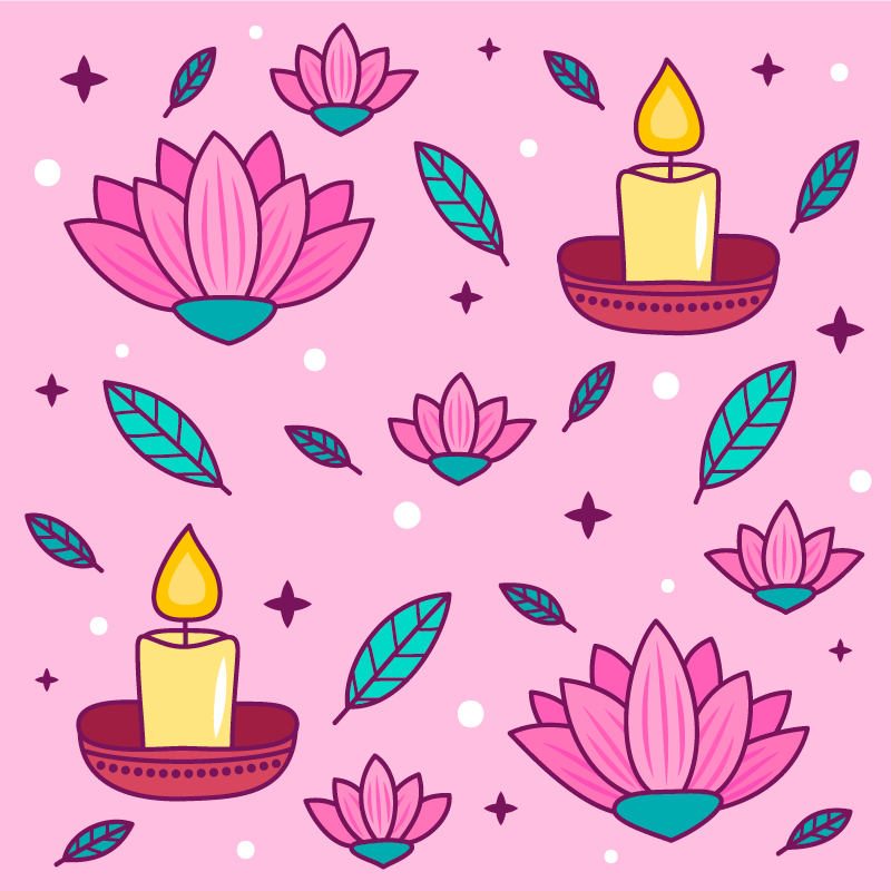 Lotus çiçeği ortamı çiçekler ve bitkiler pvc halı - TenStickers