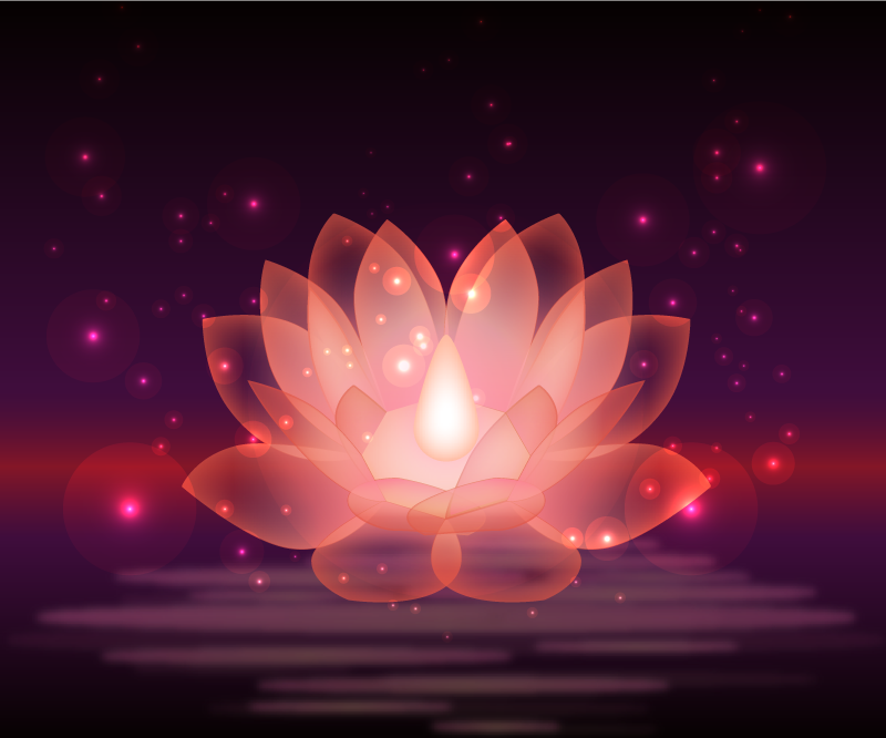 Lotus ışıltılı çiçek vinil halı - TenStickers