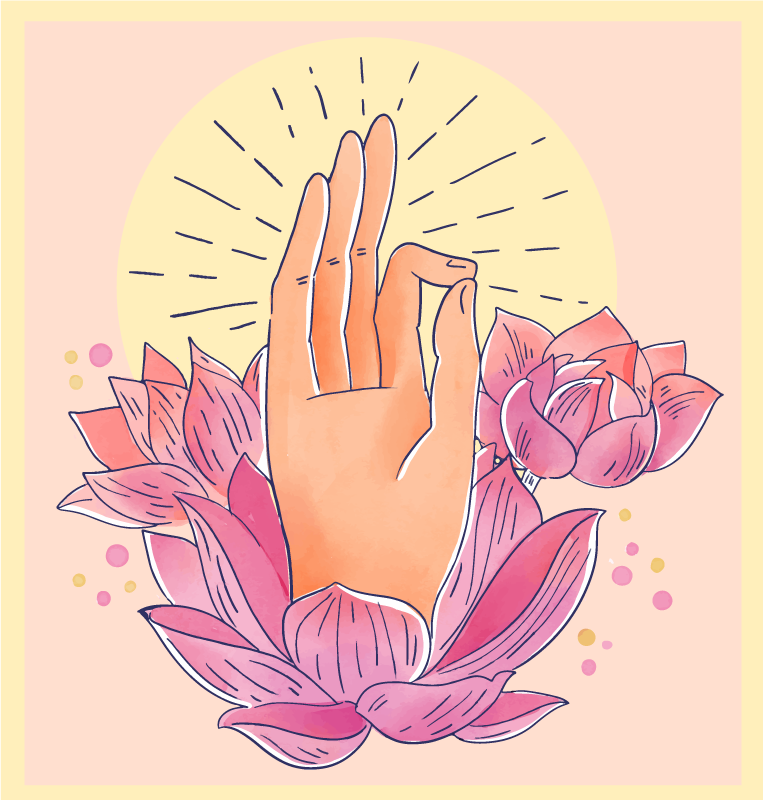 Manevi çiçek illüstrasyon mandala pvc halı - TenStickers