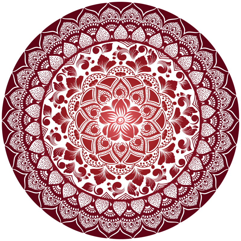 Dairesel oryantal dantel mandala vinil halı - TenStickers