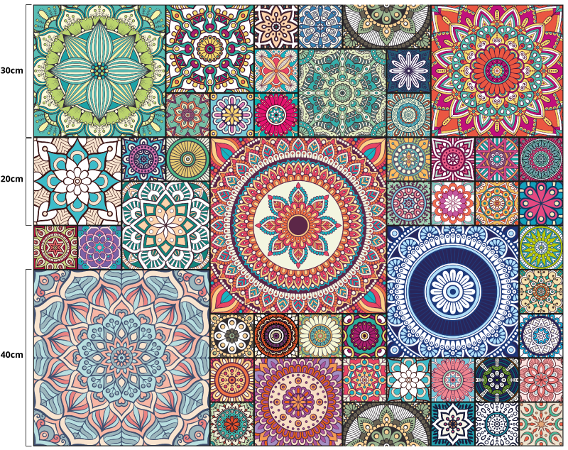 Mandala fayans mandala vinil halı - TenStickers