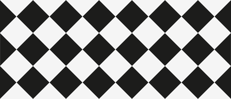 Siyah ve beyaz eşkenar dörtgen karo halı - TenStickers