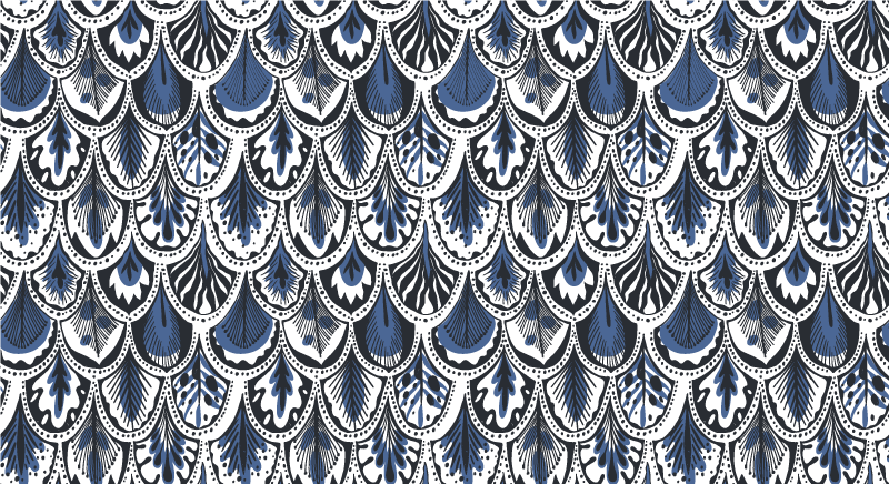 Tavus kuşu kuyruğu deseni fayans efekti pvc halı - TenStickers