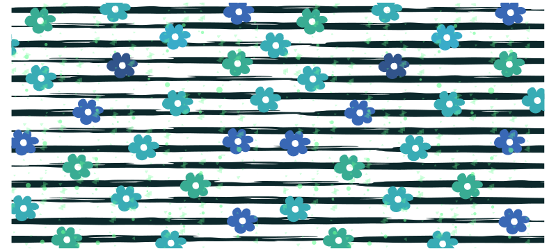 çiçek çizgili tasarım mutfak pvc halı - TenStickers