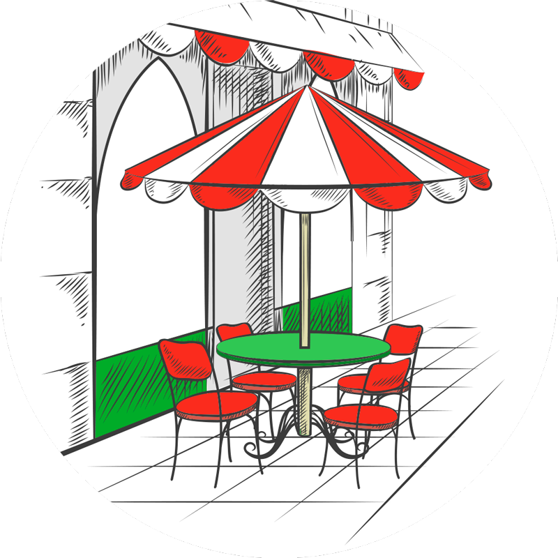 Italyan cafe mutfak vinil halı - TenStickers