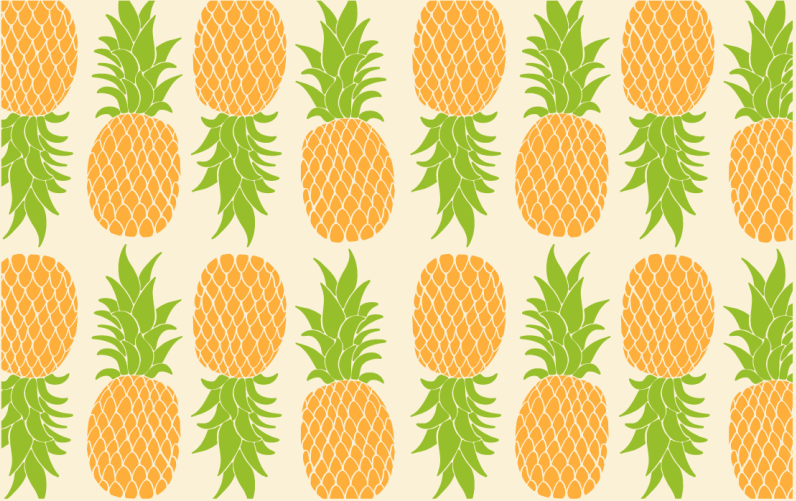 Ananas deseni çiçekler ve bitkiler pvc halı - TenStickers