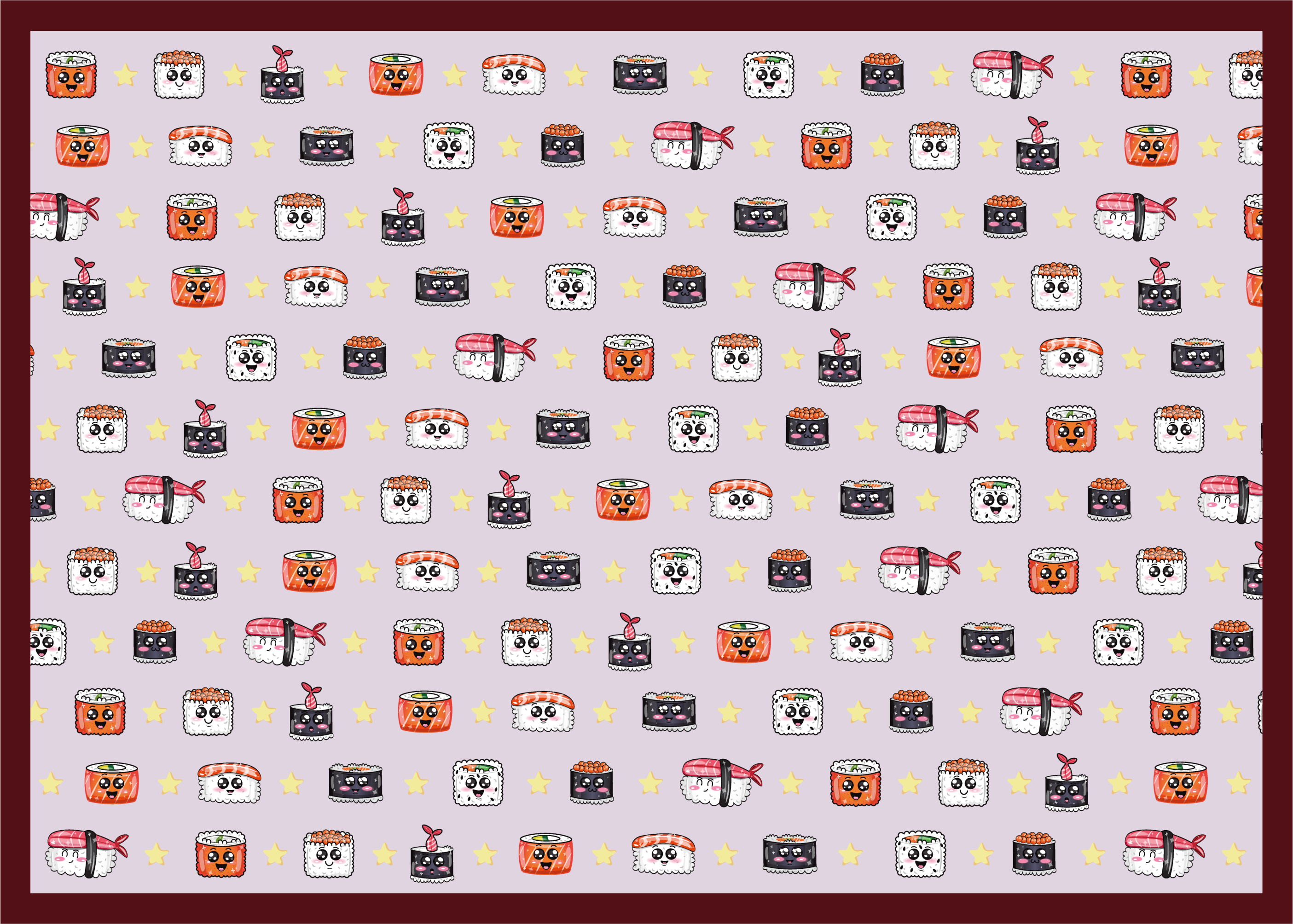 Anime suşi desen çocuklar vinil halı - TenStickers