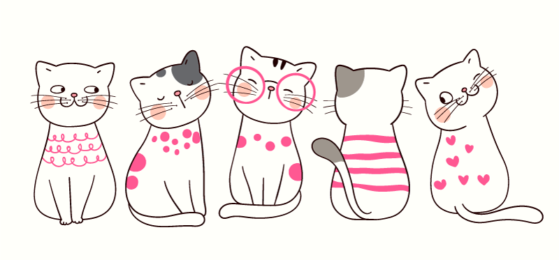 Polka dot kedi hayvan vinil halı - TenStickers