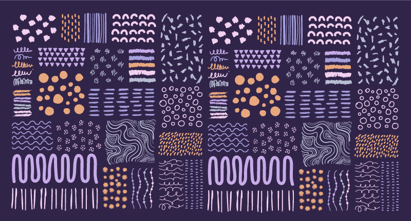 Mavi boyalı fırça darbeleri oturma odası pvc halı - TenStickers