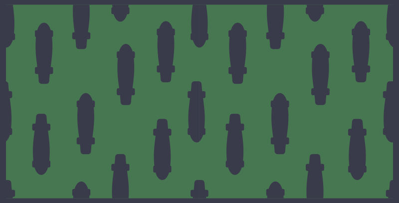 Yeşil ve siyah kaykay genç vinil halı - TenStickers