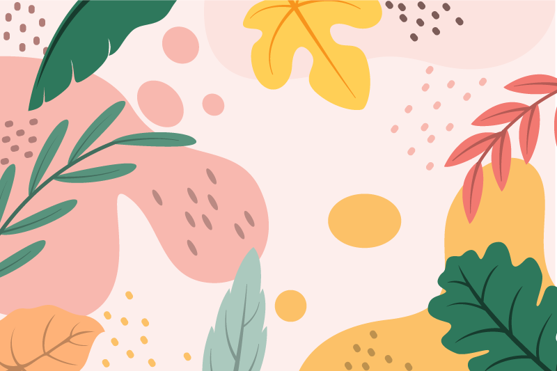 Sonbahar tropikal yapraklar çiçek kilim - TenStickers