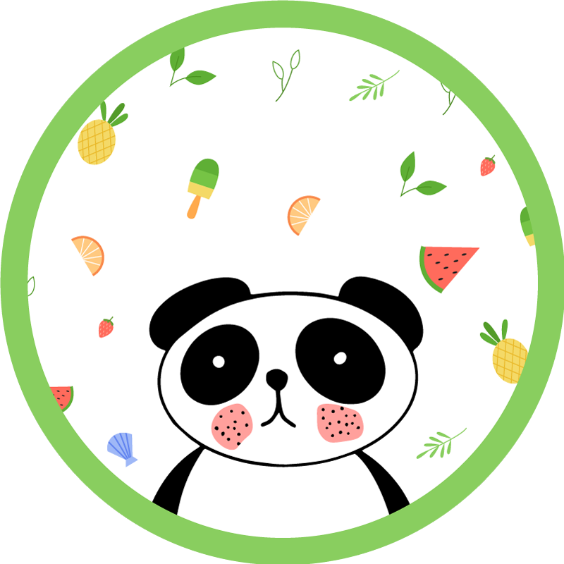 Sevimli panda çemberi çocukta pvc halı - TenStickers