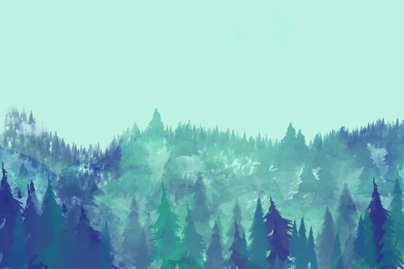 Yemyeşil orman doğa pvc halı - TenStickers