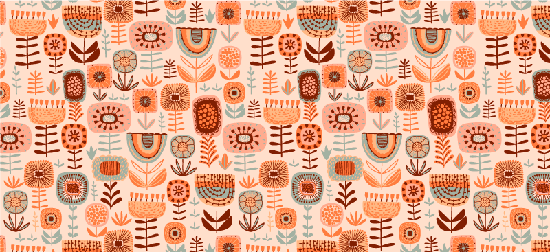 İskandinav flora ve fauna nordic vinil halı - TenStickers