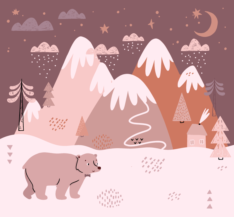 Kış manzarası konforu çocukta pvc halı - TenStickers