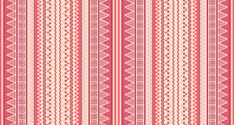 Pembe çizgili kilim etnik pvc halı - TenStickers