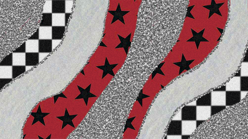 Farklı desenli çizgili halı - TenStickers