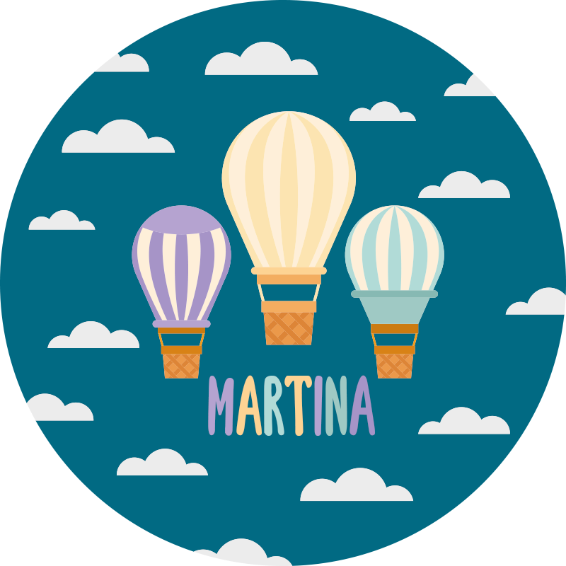 Isimli hava balonları pvc halı - TenStickers