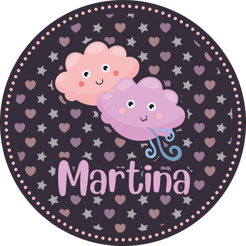 Isimli mor bulutlar pvc halı - TenStickers