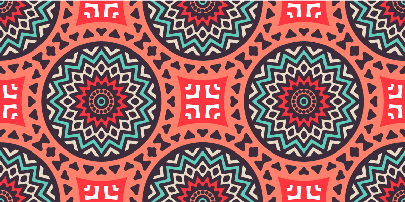 Meksika folklor süsleri mutfak vinil kilim - TenStickers