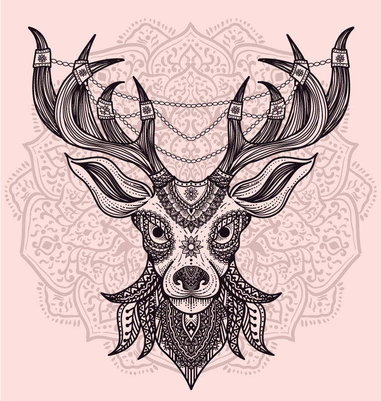 Desenli geyikler hayvan halısı - TenStickers