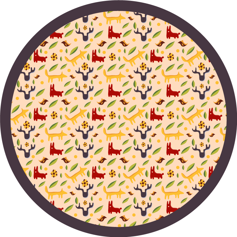 Renkli orman hayvanları pvc halı - TenStickers