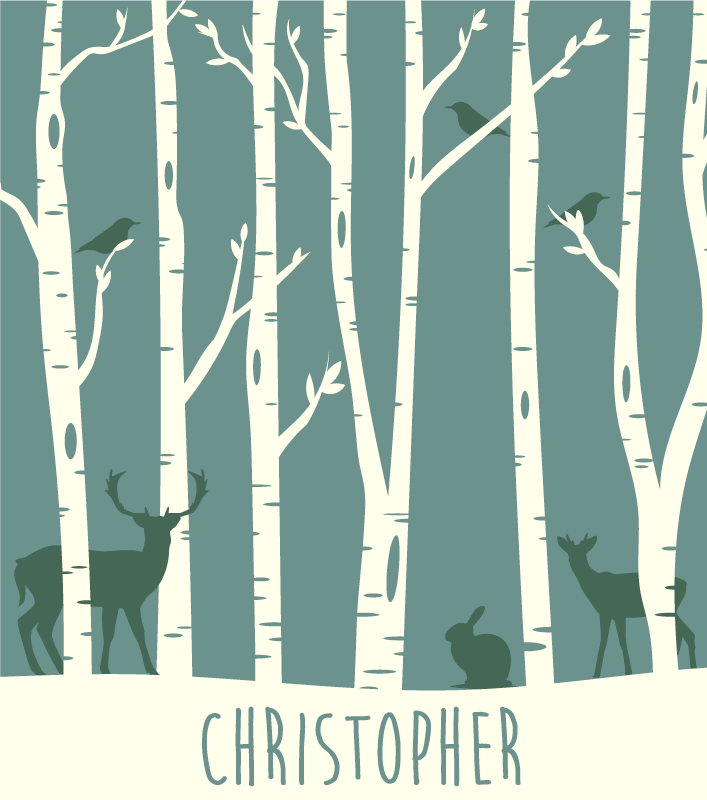 Kişiselleştirilmiş orman hayvanı vinil halı - TenStickers