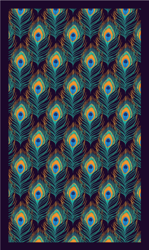 Tavus kuşu tüyü motifi yatak odası pvc halı - TenStickers