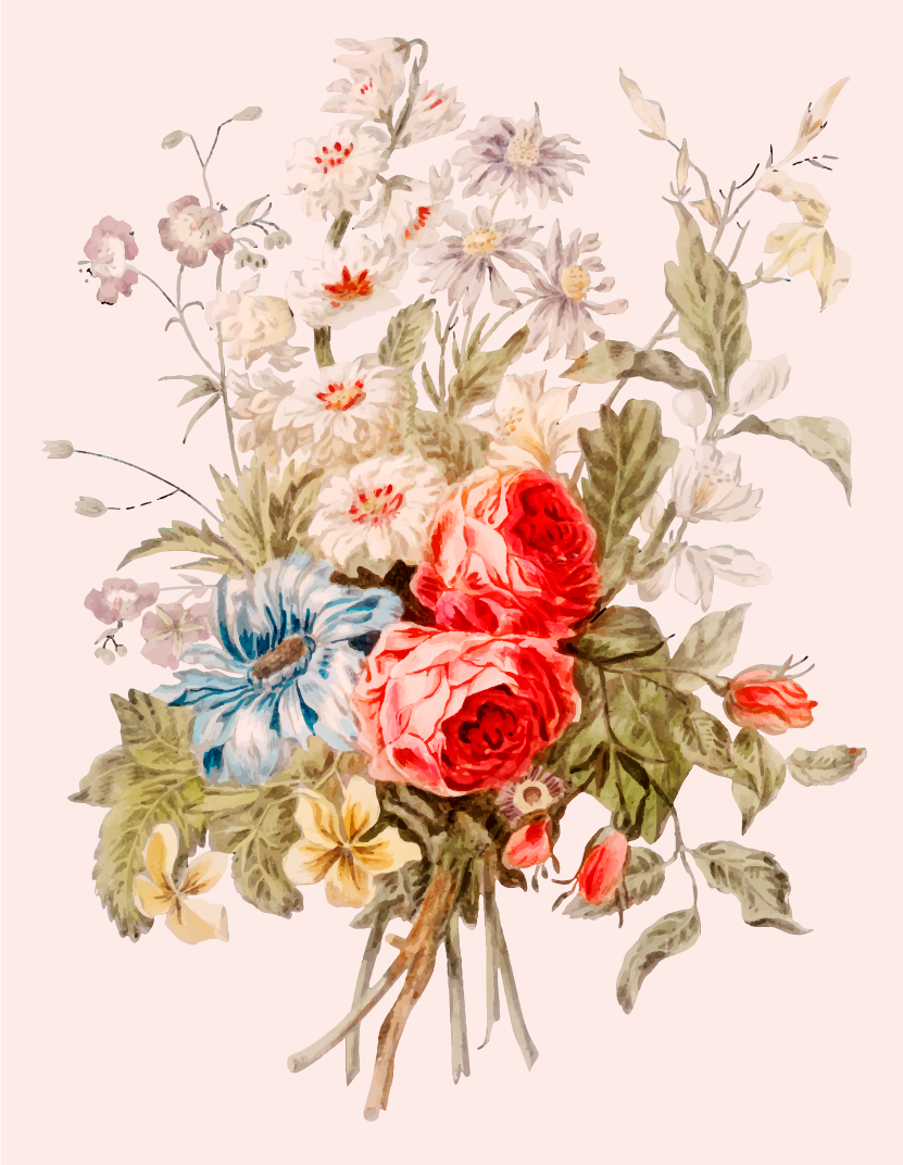 şakayık demet çiçek halı dekorasyonu - TenStickers