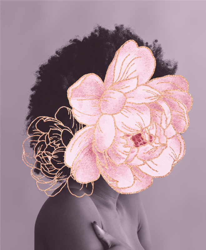 Zarif botanik silüet oturma odası pvc halı - TenStickers