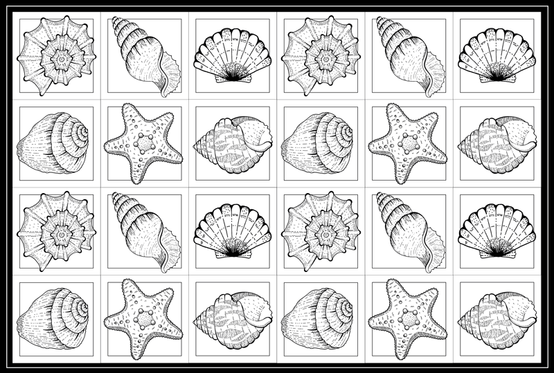 Deniz kabuğu sanat eseri doğa pvc halı - TenStickers