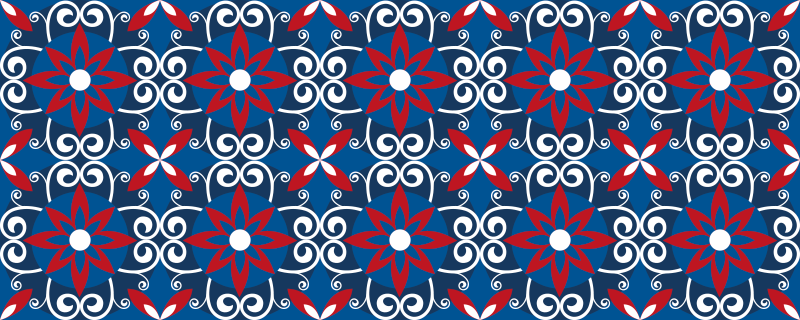 Botanik spiral element fayans efekti pvc halı - TenStickers