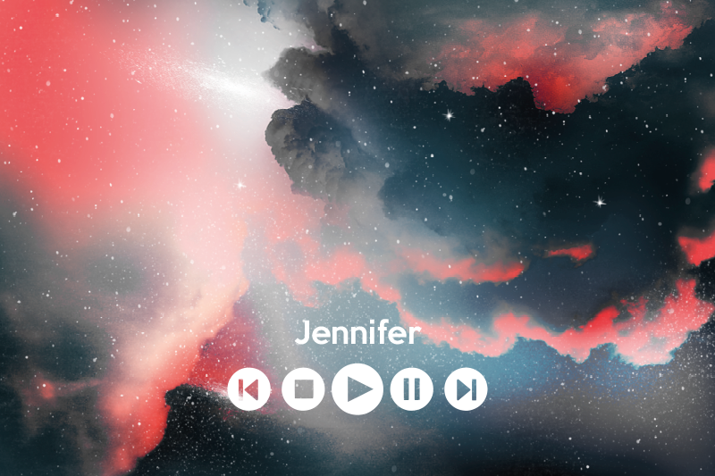 Uzay özel müziği gençler pvc halı - TenStickers