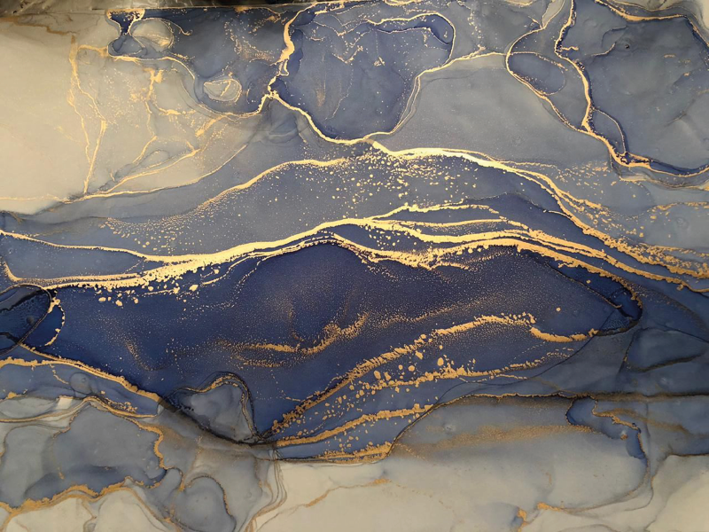 Lacivert kaya taşı yer karoları - TenStickers