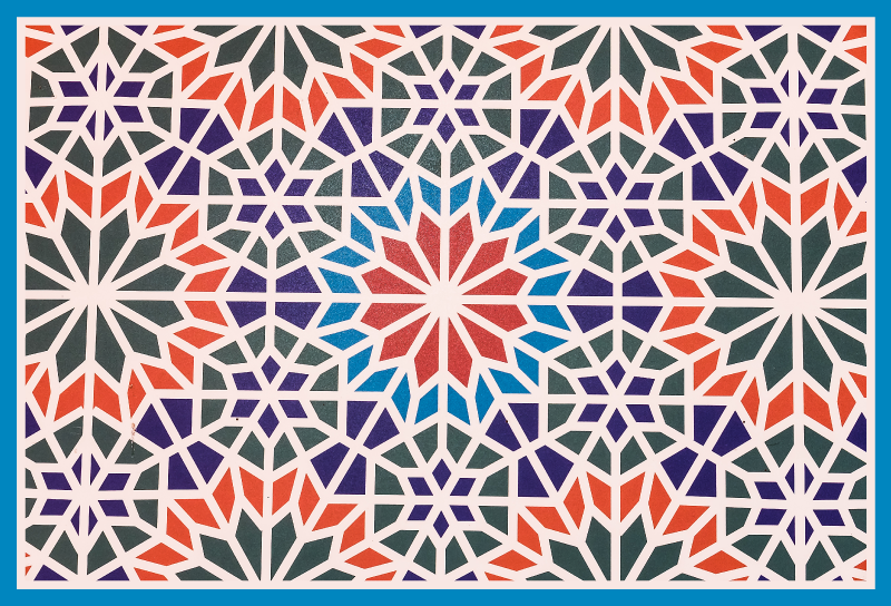 Karmaşık geometrik mozaic pvc halı - TenStickers