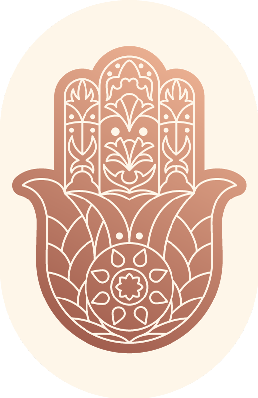 Fatima'nın bej eli mandala pvc halı - TenStickers